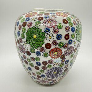 Hundreds of Flowers, Unstamped - 6 1/4" Polychrome Vase Porcelain